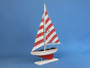 Wooden Red Striped Pacific Sailer Model Sailboat Decoration 17" ps-red stripe-17