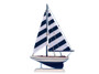 Wooden Blue Striped Pacific Sailer Model Sailboat Decoration 17" ps-blue stripe 17