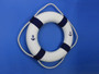 Classic White Decorative Anchor Lifering With Blue Bands 20" New-Blue-Lifering-20-Anchor