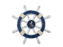 Rustic Dark Blue And White Decorative Ship Wheel With Seagull 12" rustic-dark-blue-white-sw-12-seagull