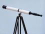 Floor Standing Oil-Rubbed Bronze-White Leather With Black Stand Galileo Telescope 65" ST-0117-BWLB
