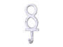 Whitewashed Cast Iron Number 8 Wall Hook 6" K-9055-8-W