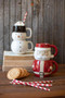 Set Of 2 Ceramic Stacking Christmas Mugs - Santa And Snowman (CDV2121)