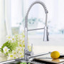 Chrome Kitchen Bath Spring Pull Out Faucet Single Hole Mixer Water Tap (BA7050)