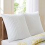 100% Cotton Quilted Euro Sham W/ Embroidery - White II11-227