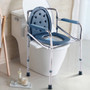 Adjustable Folding Toilet Chair With Bucket Splash Guard (SP35914)