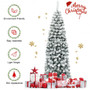 6 Feet Unlit Hinged Snow Flocked Artificial Pencil Christmas Tree With 500 Branch Tip (CM22872)