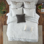 100% Cotton Clipped Jacq Duvet Cover Set - Full/Queen II12-1067