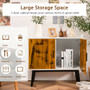 Sideboard Buffet Storage Cabinet With 2 Door And Metal Legs (HW67263)