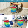 3-Drawer Rolling Storage Cart With Plastic Drawers For Office-Rgb (HW55239RB)