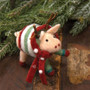 Felted Pig W/Striped Sweater Ornament GHBY2510