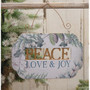 Peace Love And Joy Greenery Plaque GHY03022