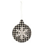 *Black/White Plaid Snowflake Ornament Ball GSHN3030 By CWI Gifts