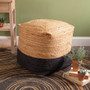 Natural And Black Jute Floor Pouf 510572