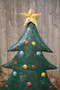 Set Of Two Hand-Hammered Metal Christmas Tree Yard Stakes (A6339)