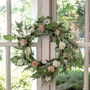 Mixed Antiqued Daisy & Rose Wreath F18136