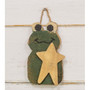 Rustic Wood Froggy W/Star Ornament G22107 By CWI Gifts