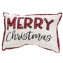 Embroidered Buffalo Check Trim Merry Christmas Pillow 2 Asstd (Pack Of 2) G2540180