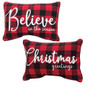 Buffalo Check Flannel Christmas Greetings Pillow 2 Asstd (Pack Of 2) G2540260