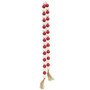 Red & White Beaded String W/Jute Tassels G91079 By CWI Gifts