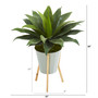 28" Large Agave Artificial Plant In Green Planter With Legs (8997)