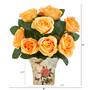 11" Rose Artificial Arrangement In Floral Vase - Yellow (A1604-YL)
