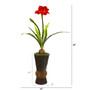 44" Amaryllis Artificial Plant In Decorative Planter (P1212)