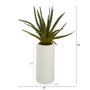 15" Aloe Artificial Plant In White Planter (P1466)