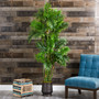 70" Areca Palm Artificial Tree In Ribbed Metal Planter (T1279)