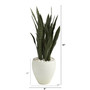 34" Sansevieria Artificial Plant In White Planter (T1288)