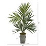 51" Kentia Artificial Palm Tree In Vintage Metal Planter (T1294)