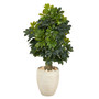 3.5' Schefflera Artificial Tree In Sand Colored Planter (Real Touch) (T1375)