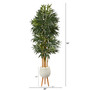 74" Phoenix Palm Artificial Tree In White Planter With Stand (T2163)