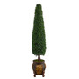5.5' Boxwood Topiary Artificial Tree In Decorative Planter UV Resistant (Indoor/Outdoor) (T2198)