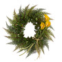 23" Assorted Fern And Calla Lily Artificial Wreath - Yellow (W1030-YL)