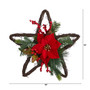 16" Holiday Christmas Poinsettia Star Twig Wreath (W1319)