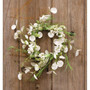 White Wild Flowers and Silver Dollar Wreath 14" FT28972