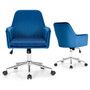 Velvet Accent Office Armchair With Adjustable Swivel And Removable Cushion-Blue (CB10252BL)