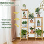Bamboo 9-Tier Plant Stand Utility Shelf Free Standing Storage Rack Pot Holder-Natural (HZ10019NA)