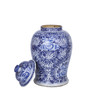 Blue And White Peony Vine Temple Jar (1238A)