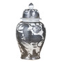 Black Porcelain Silla Flower Temple Jar (1540A)