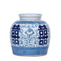 Blue And White Blooming Double Happiness Jar (1577A)