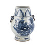 Bw Pheasant Flower Jar With Elephant Handle (1599E)