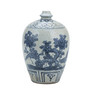 Blue And White Garlic Head Vase Flower Bird Motif (1599K)