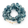 Vintage Sea Glass Beads 1.25 Dia - Frosty Blue (2506L-FB)