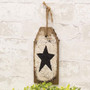 Rustic Wood White Tag With Black Star G22227