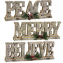 Glittered Birch Look Resin Holiday Sign 3 Asstd. (Pack Of 3) G2533700