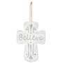Believe Distressed Metal Cross Dotted Ornament G65240