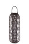 Bamboo Round 39.25" Lantern With Braided Rope Lip And Handle, Lattice Design Body And Hurricane Candle Holder Weathered Finish Wash Gray (Pack Of 2) 16542
