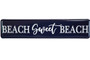 Metal Rectangle Wall Decor With "Beach Sweet Beach" Writing Painted Finish Sky Blue (Pack Of 4) 16915